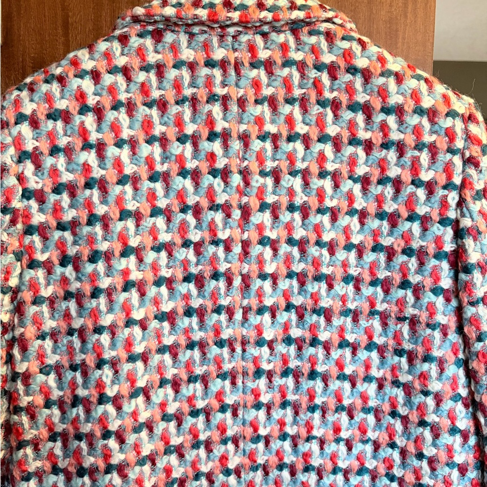 MSGM Pink Multi Tweed Long Maxi Coat - Picture 3 of 14